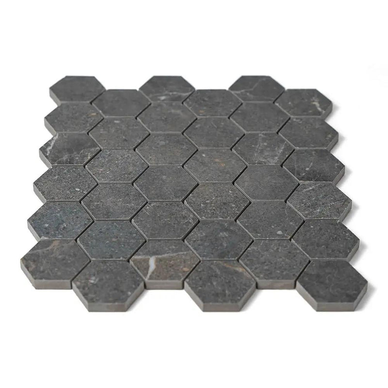 Dark Matte Hexagon 2 Porcelain Mosaics 12x12 by Stonetiledepot