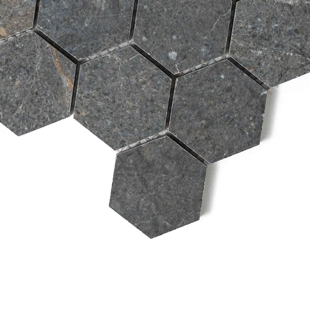 Dark Matte Hexagon 2 Porcelain Mosaics 12x12 by Stonetiledepot
