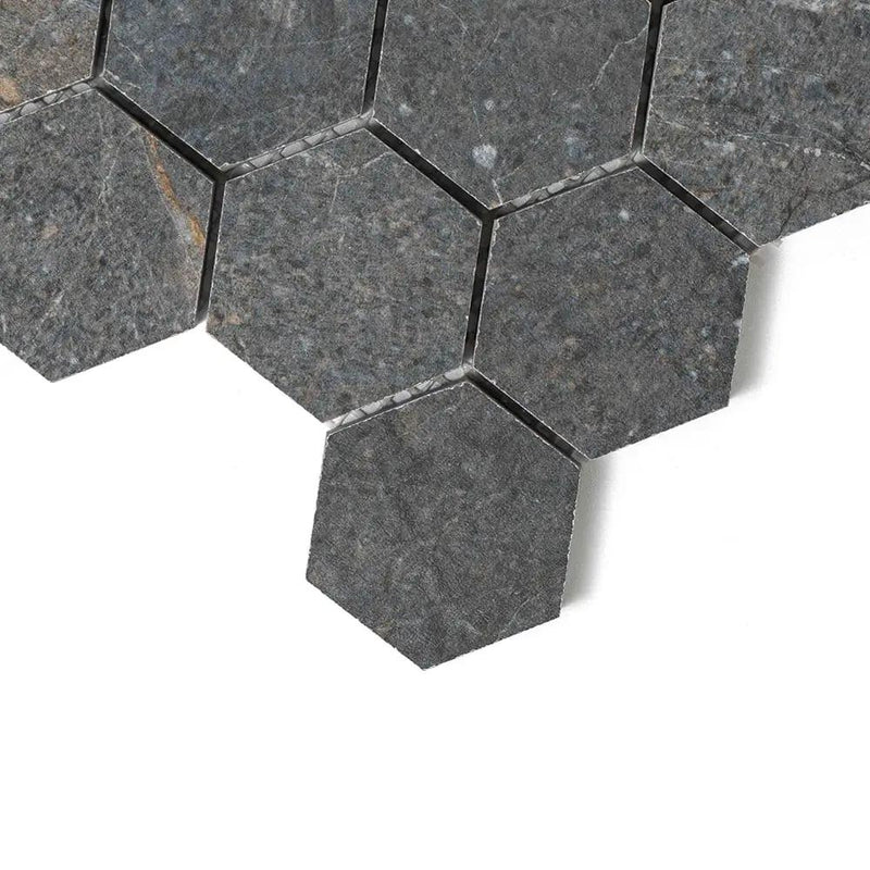 Dark Matte Hexagon 2 Porcelain Mosaics 12x12 by Stonetiledepot