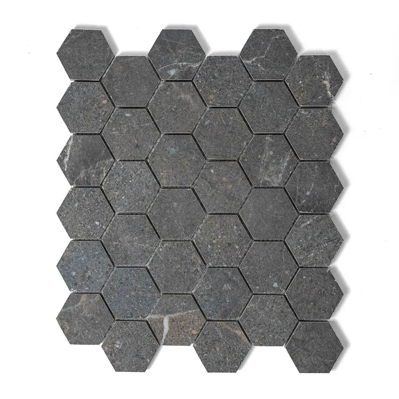 Dark Matte Hexagon 2 Porcelain Mosaics 12x12 by Stonetiledepot