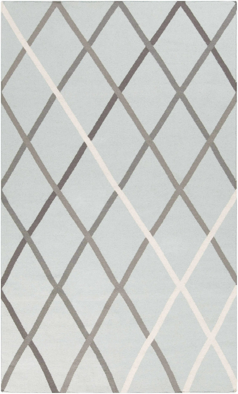 Darlaston Gray Trellis Wool Area Rug - Clearance by Boutique Rugs