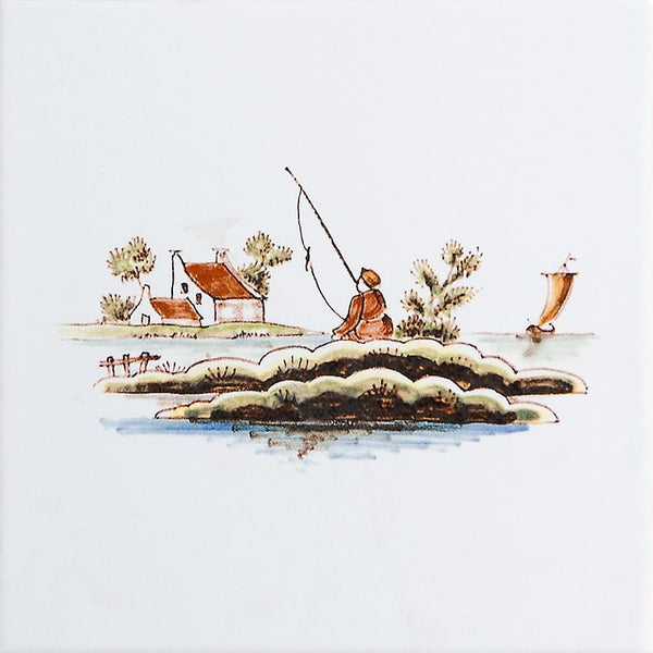 Day Off Glazed Delft Ceramic Tiles 6x6