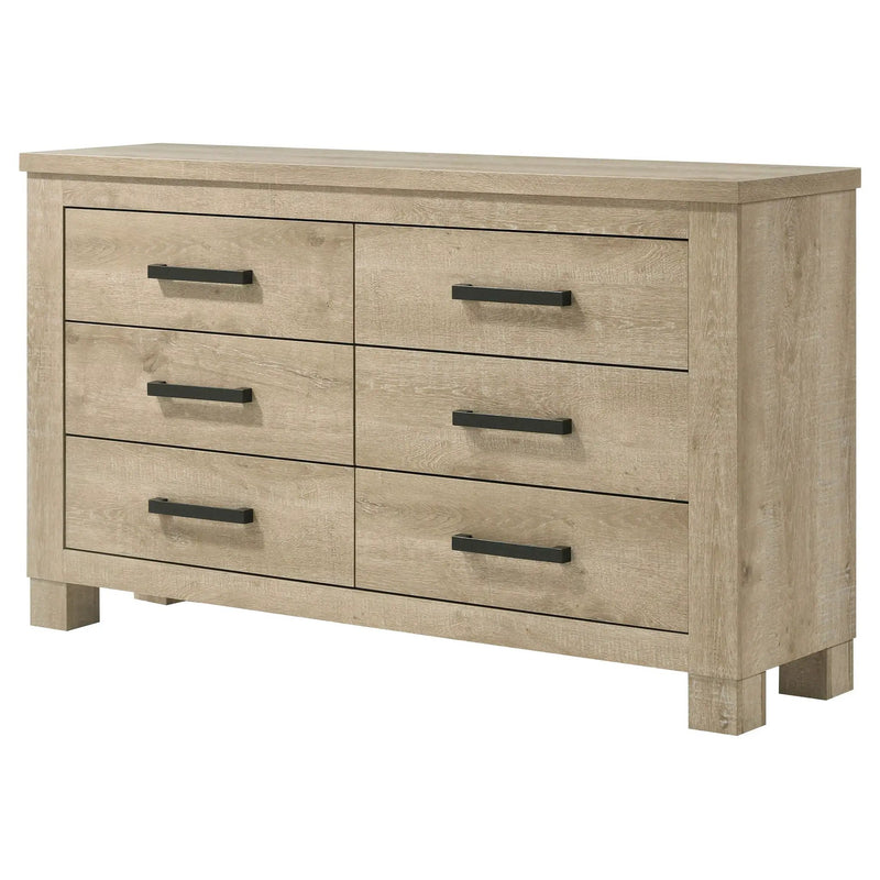 Sansome - 6 Drawer Bedroom Dresser With Pulls - Oak by HouseOfZazla