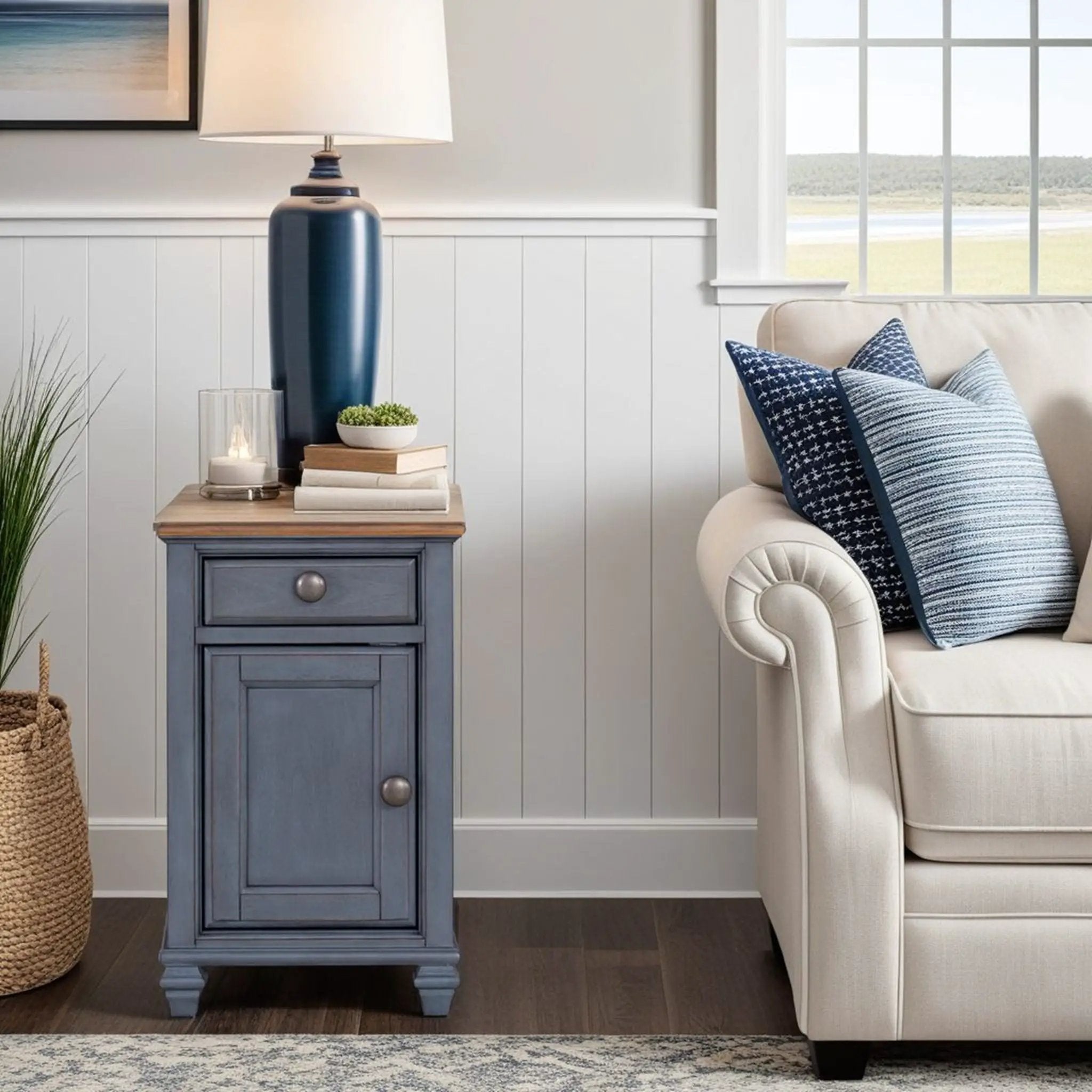 Americana - Chairside Table - Blue by HouseOfZazla