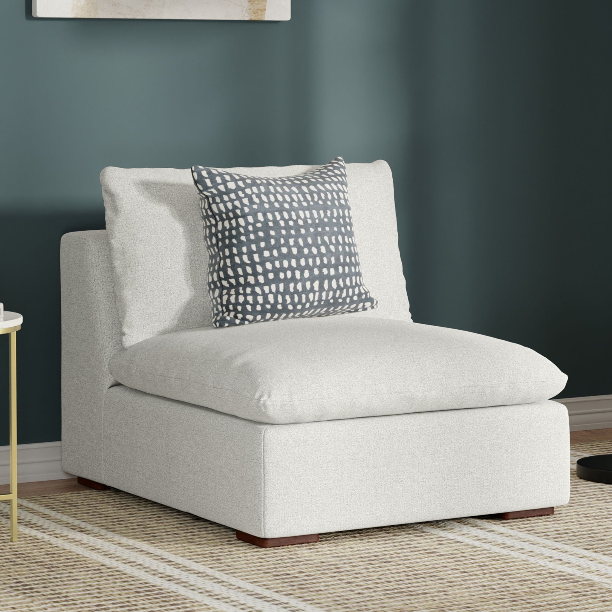 Jasmine - Center Sofa Module - Gray by HouseOfZazla