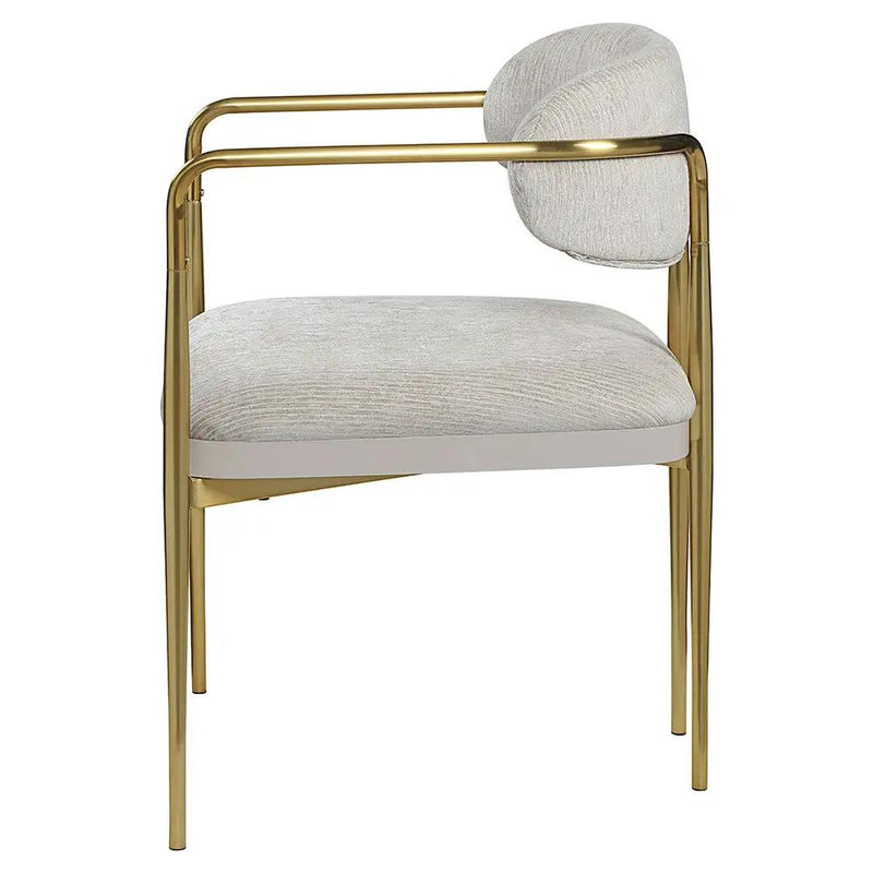 Zayn - Arm Chair (Set of 2) - Beige Chenille & Gold by Unique Piece Furniture