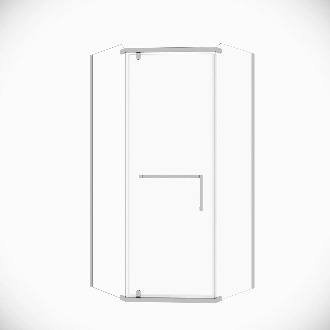 Frameless Neo Angle Shower Door WithTempered Glass by HouseOfZazla