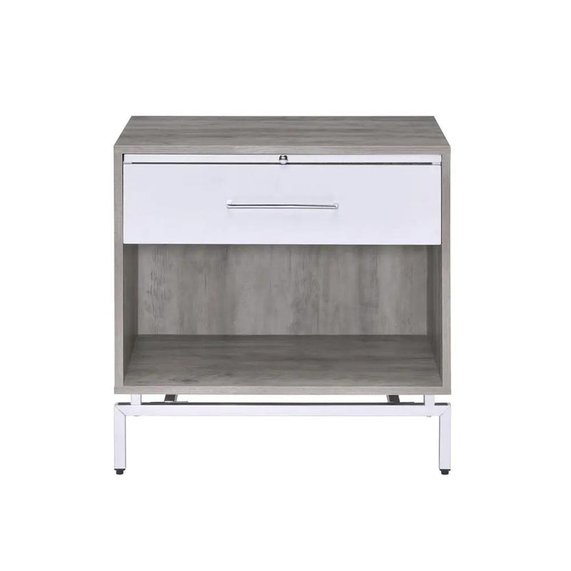 Cistus - Accent Table - Weathered Gray Oak & White by Unique Piece Furniture