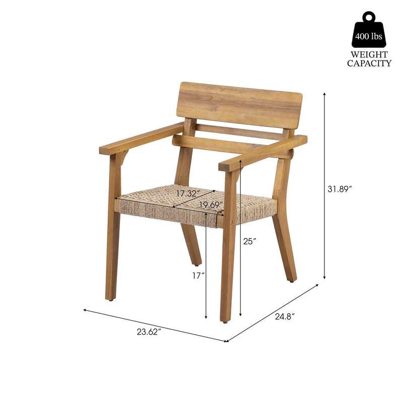 7-Piece Extendable Acacia Wood Outdoor Dining Set by HouseOfZazla
