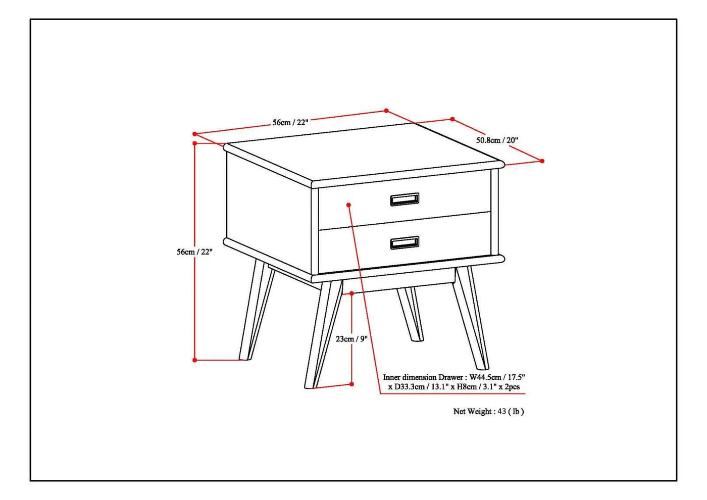 Draper - Handcrafted Mid Century End Table by HouseOfZazla