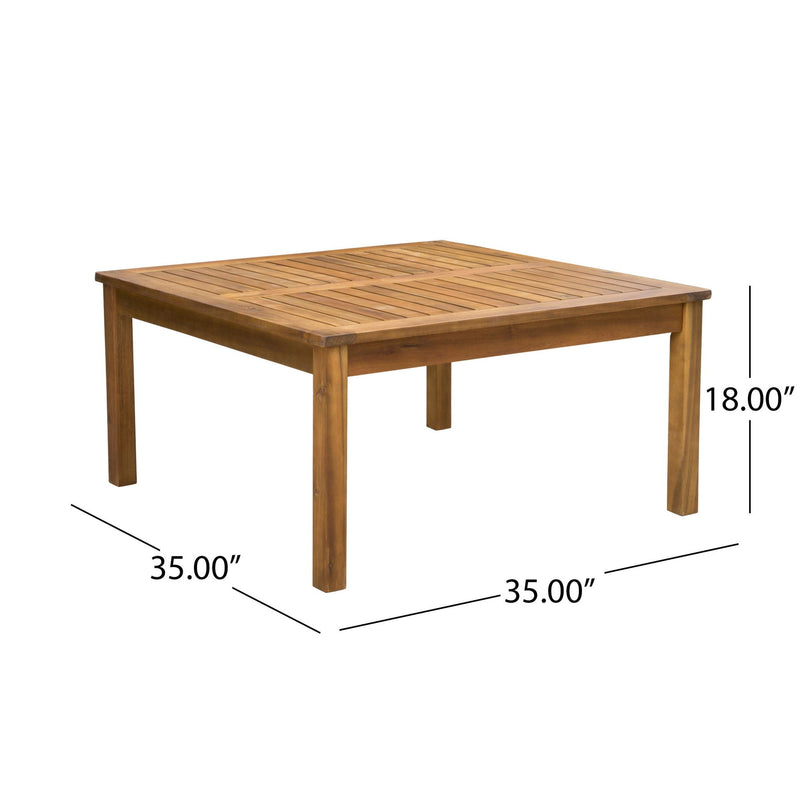 Perla Rustic Square Coffee Table with Block Legs by HouseOfZazla