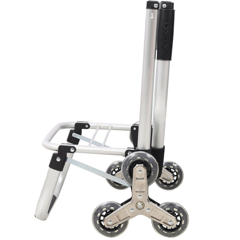 Foldable Shopping Stair Trolley With Triangular Wheels And Removable Waterproof Bag - Black by HouseOfZazla