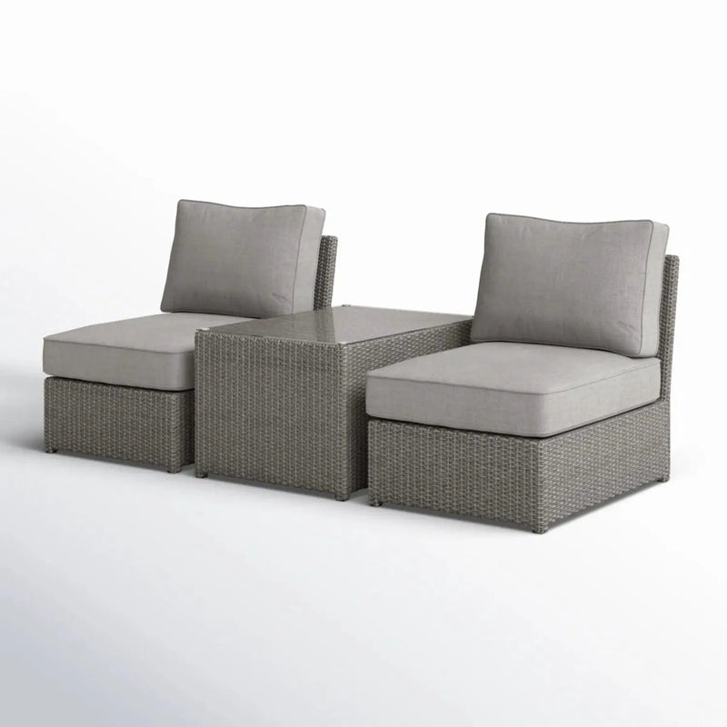 Modern Wicker Outdoor Seating Set With Cushions by HouseOfZazla
