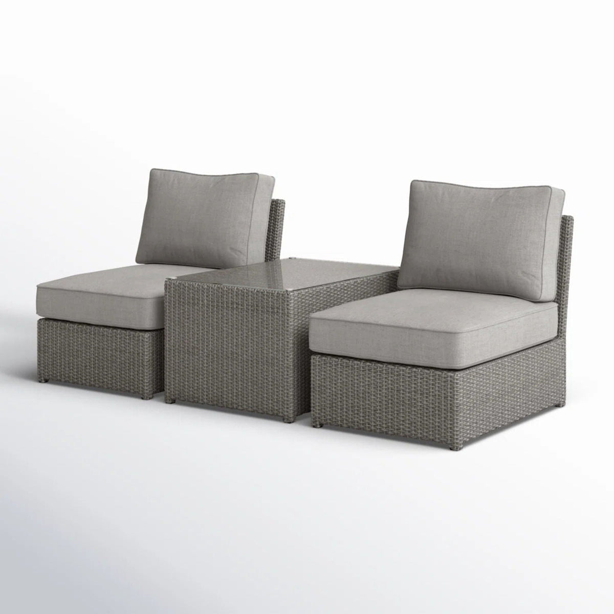 Modern Wicker Outdoor Seating Set with Cushions - Dark Brown or Dark Gray, photo 12 of 14