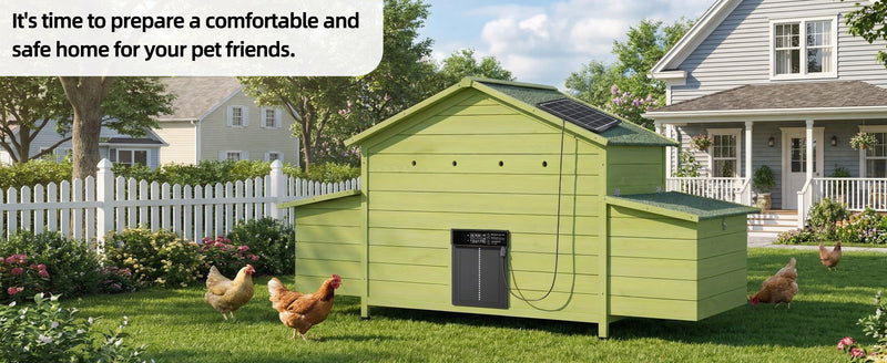 70" Automatic Chicken Coop with Solar-Powered Door by HouseOfZazla