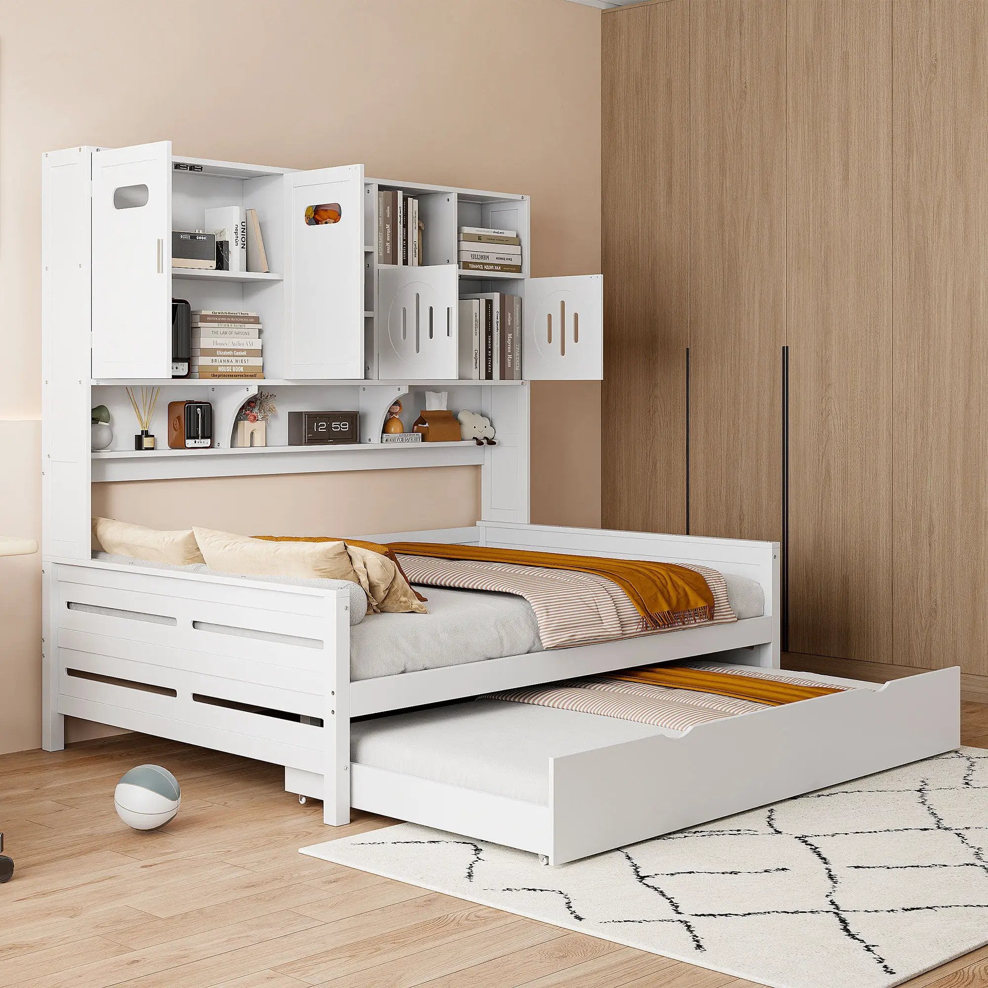 Daybed With All-In-One Cabinet And Shelf by HouseOfZazla