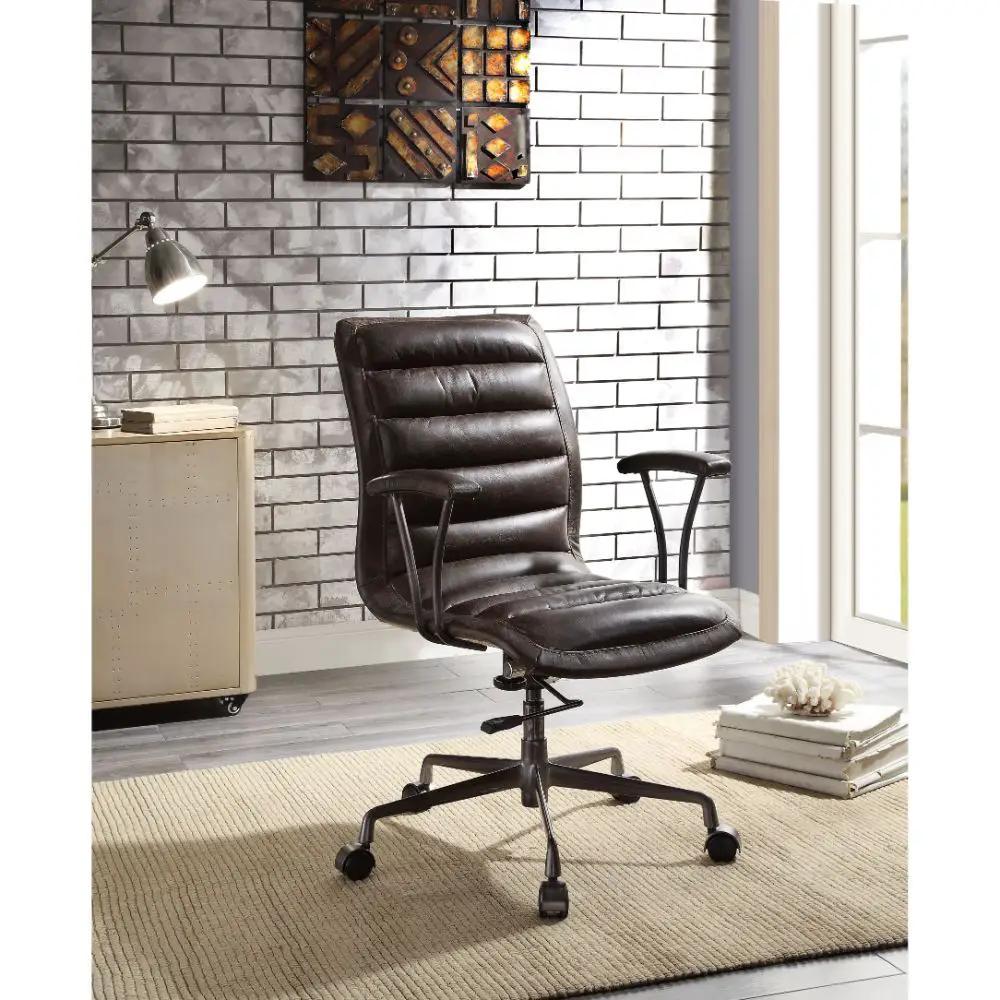 Zooey - Office Chair - Distress Chocolate Top Grain Leather by Unique Piece Furniture