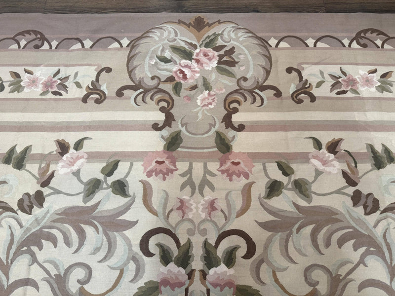 Palace Sized Aubusson Rug 13 x 20, Flatweave Aubusson Weave, Oversized Rug, European French Elegant Design by Jewel Rugs