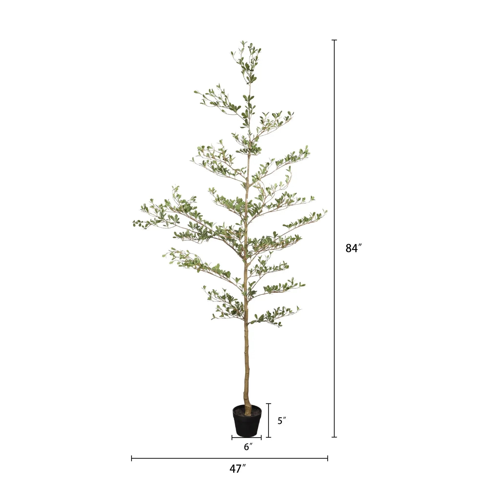 7Ft Artificial Olive Tree With Pot, Realistic Tall Fake Plant For Indoor Decoration - Green Leaves by HouseOfZazla