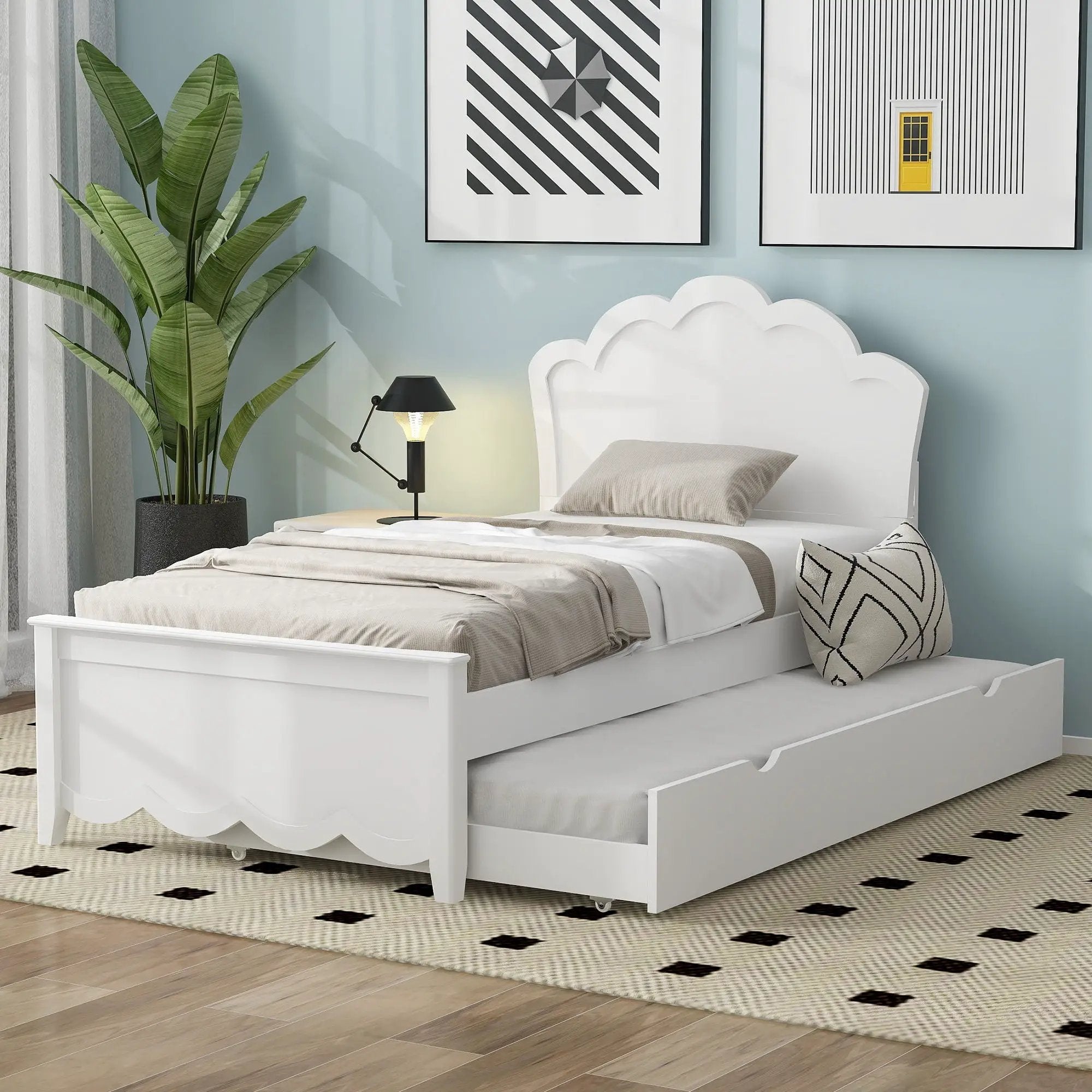 Platform Bed With Headboard And Trundle by Unique Piece Furniture