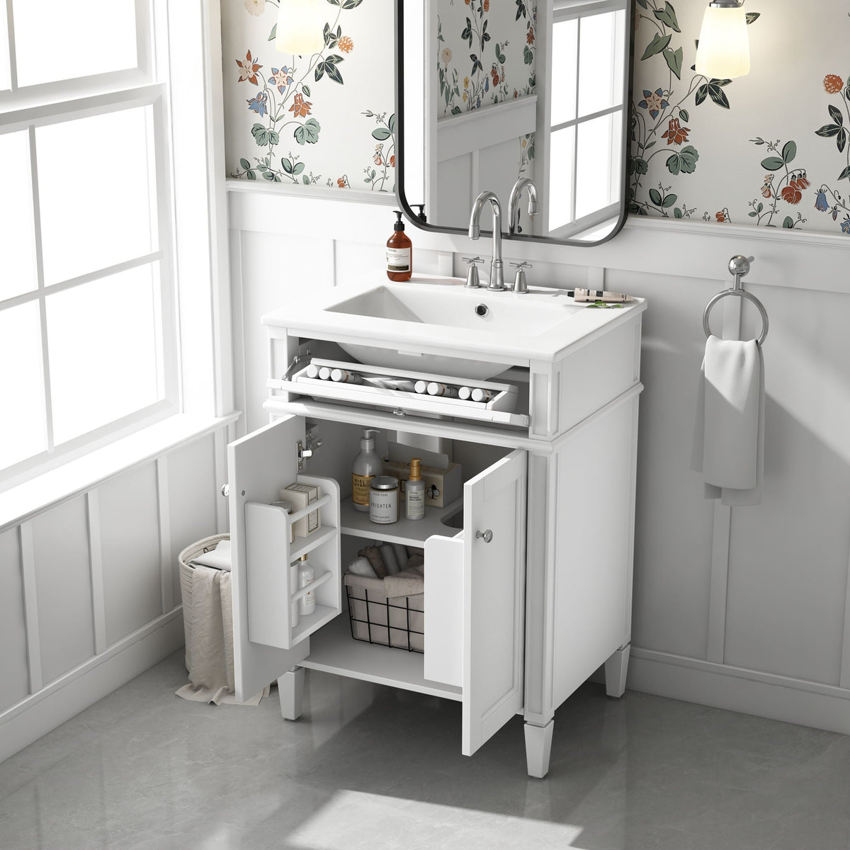 Bathroom Vanity With 2 Doors And Tip Out Drawer, Soft Closing Hinges, photo 22 of 28