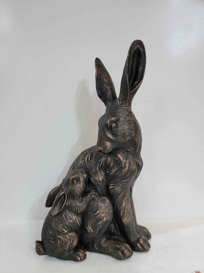21'' Tall Mother Hare & Baby Cuddling Garden Statue by HouseOfZazla