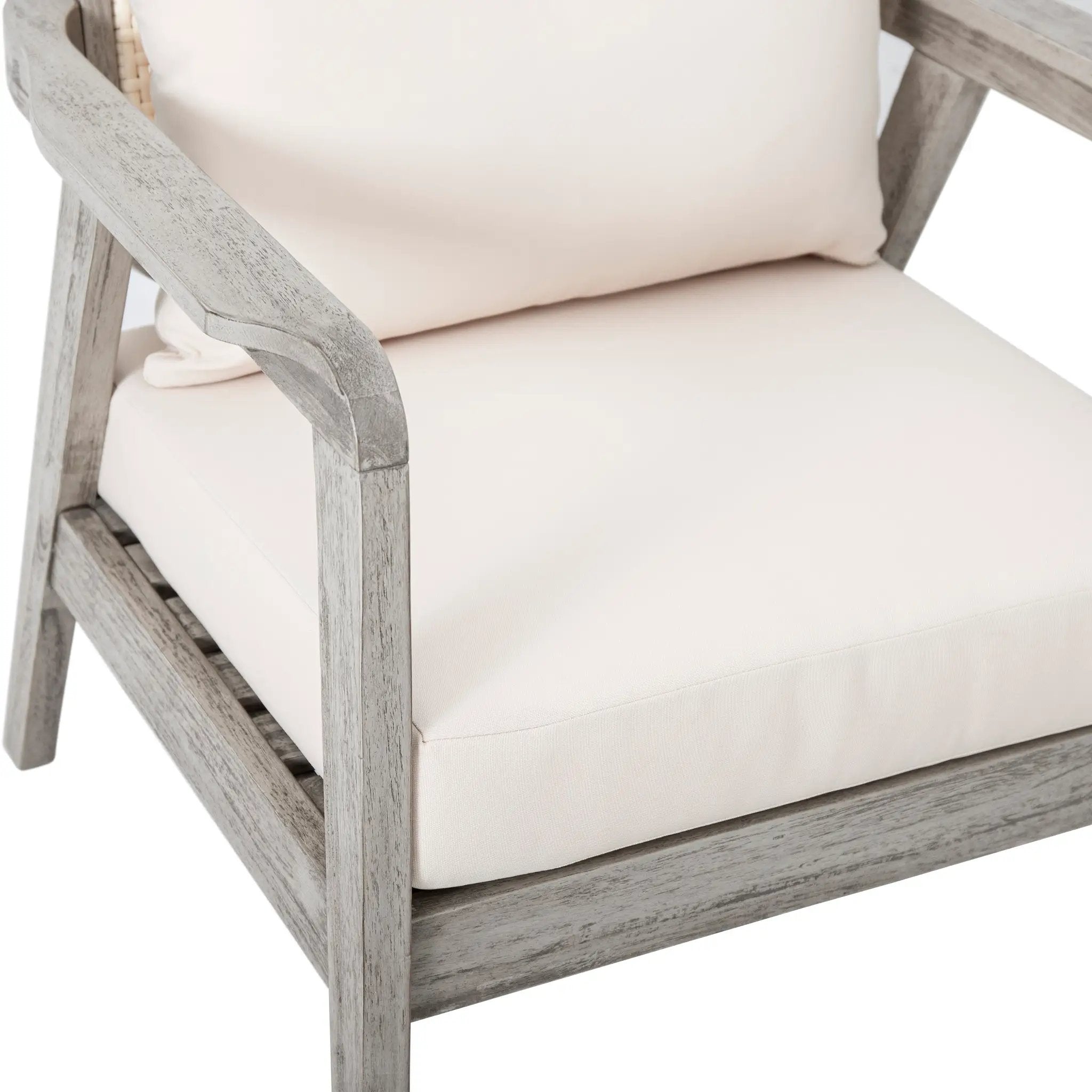 (Set of 2) Outdoor Acacia Wood Patio Club Chairs with Cushions by HouseOfZazla