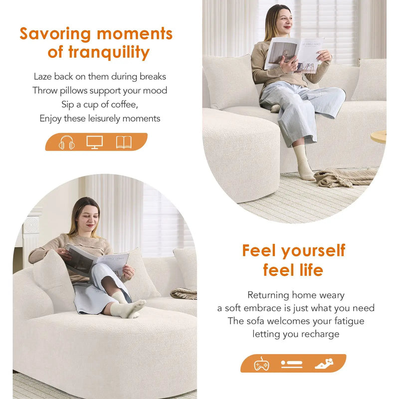 Combined Sofa With 4 Pillows by Unique Piece Furniture