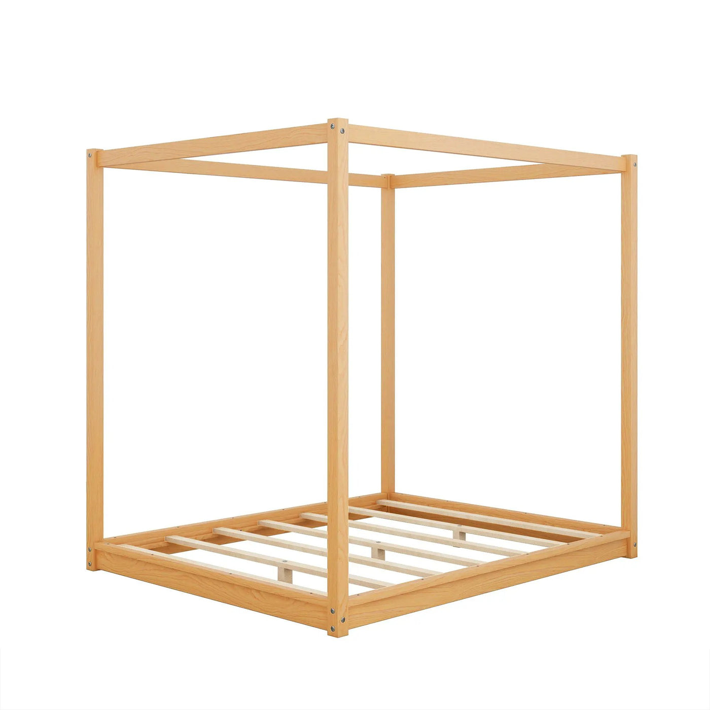 Wood Canopy Platform Bed With Support Legs And Airflow Slats by HouseOfZazla