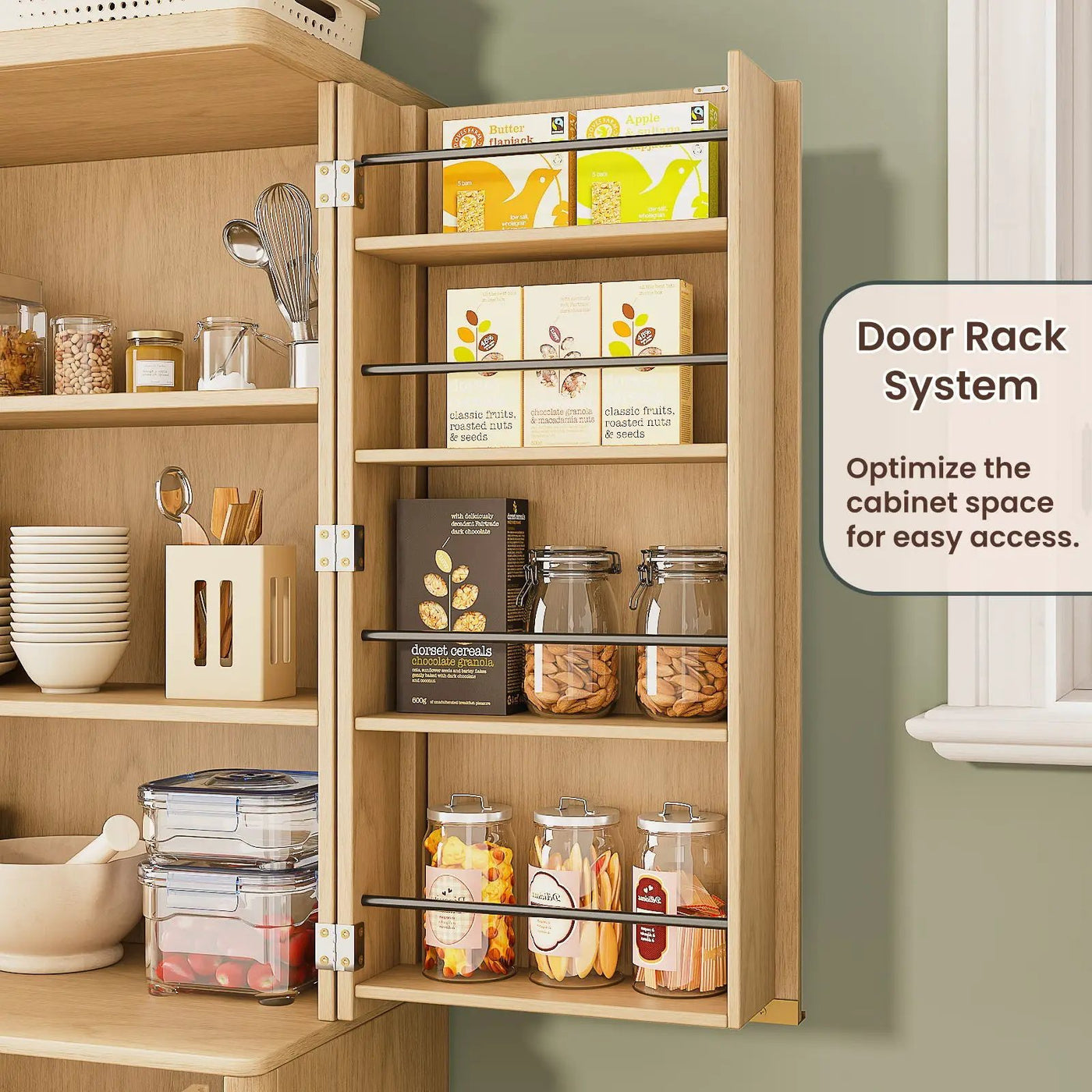 Kitchen Pantry Cabinet With 6 Doors by Unique Piece Furniture