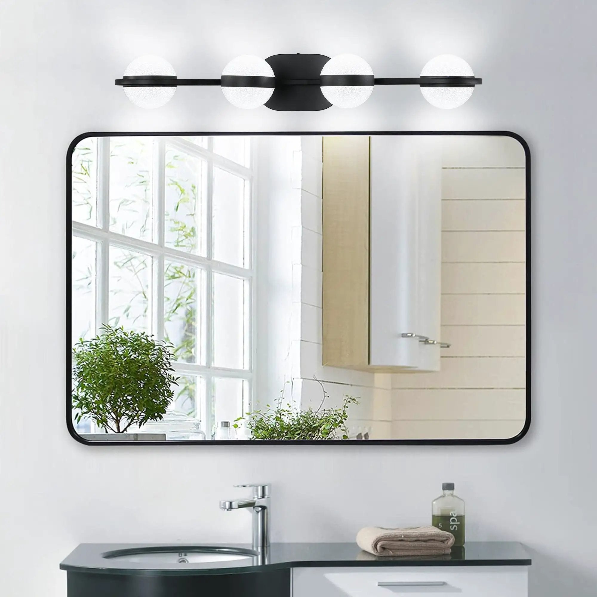 30" Black Minimalist LED Bathroom Vanity Light by HouseOfZazla