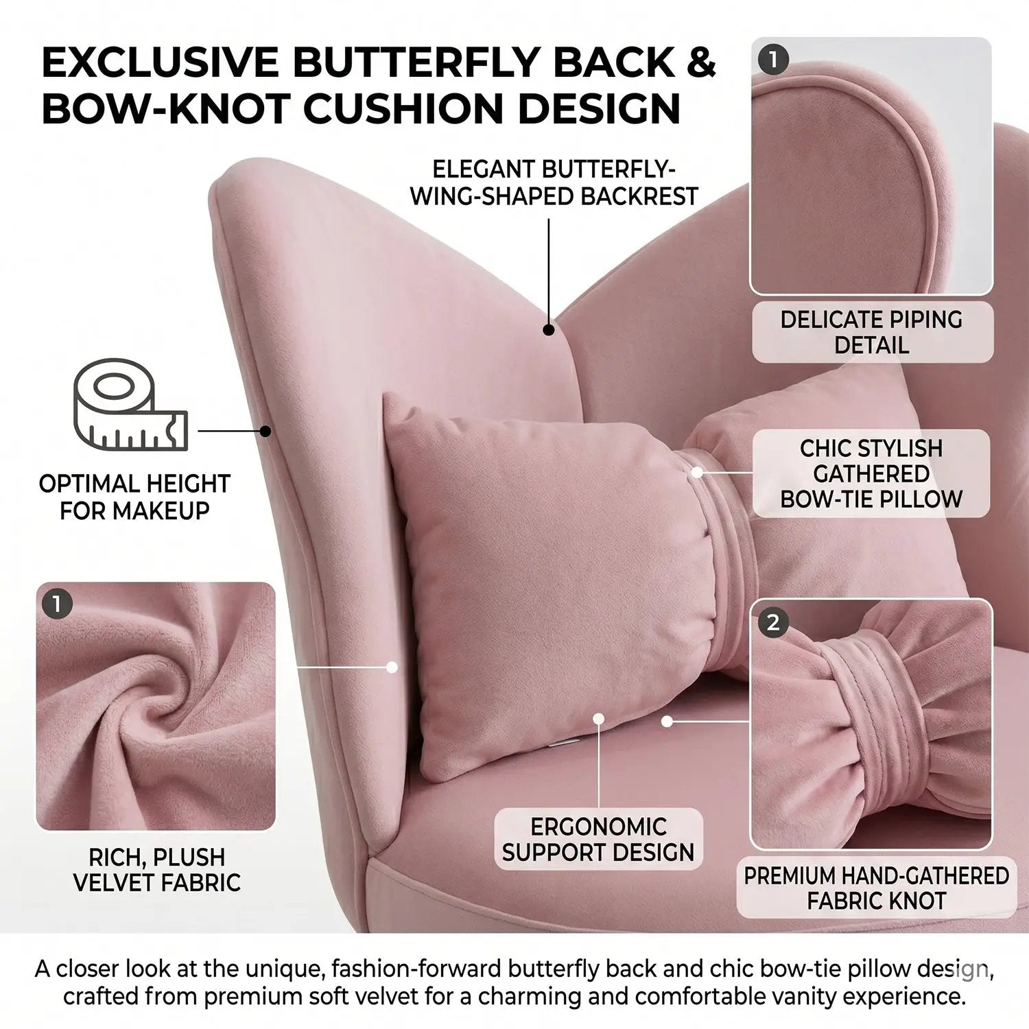 Vanity Chair with Butterfly Back by HouseOfZazla