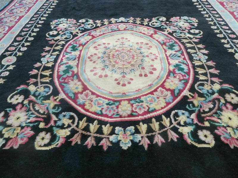 9' X 12' Decorative Chinese Aubusson Hand Knotted Pile Wool Rug Black Nice by Jewel Rugs