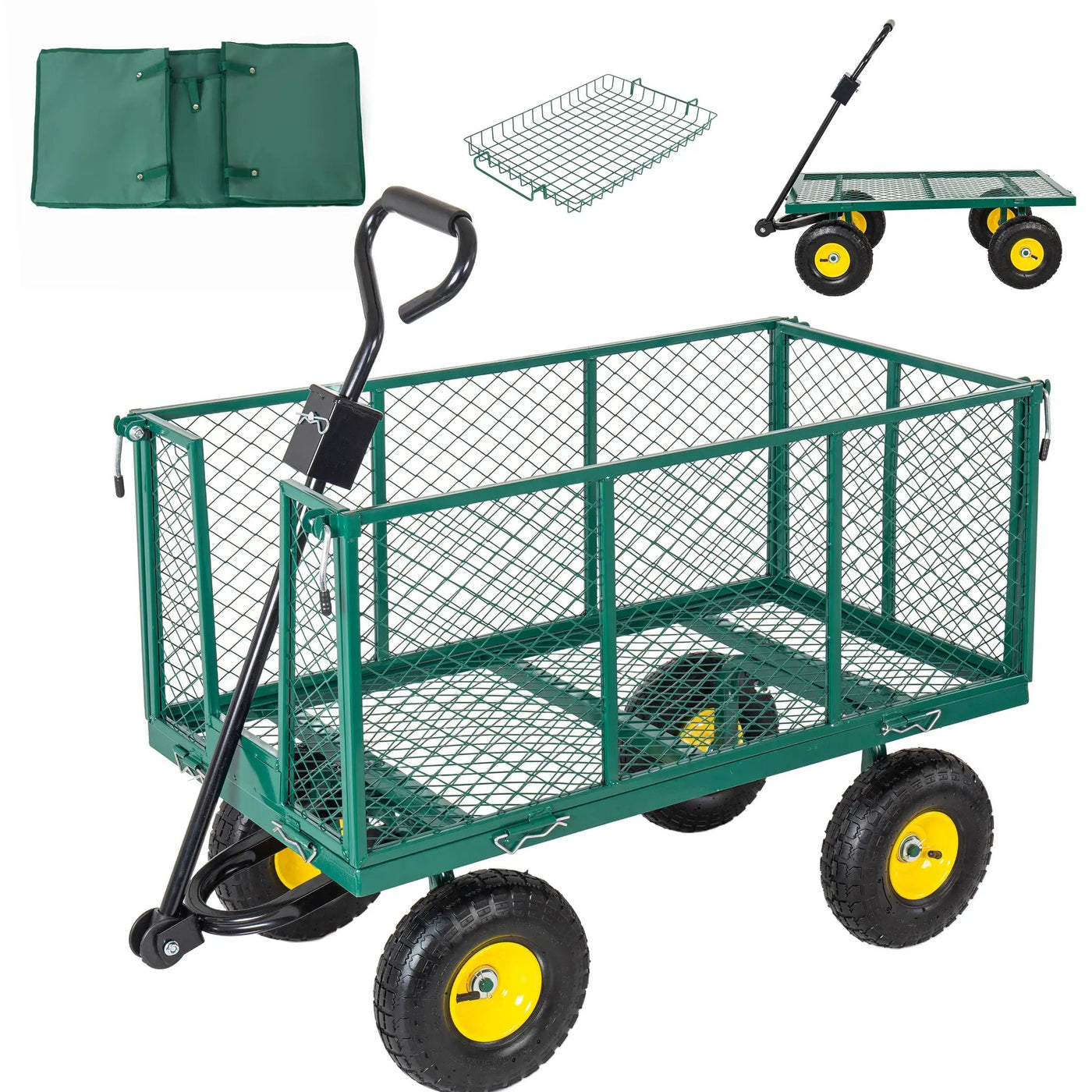 3-in-1 Oversized Steel Garden Cart by HouseOfZazla