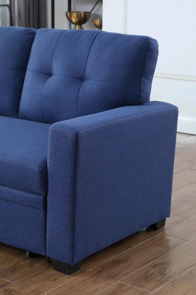 Upholstered Pull Out Sectional Sofa With Chaise by Unique Piece Furniture