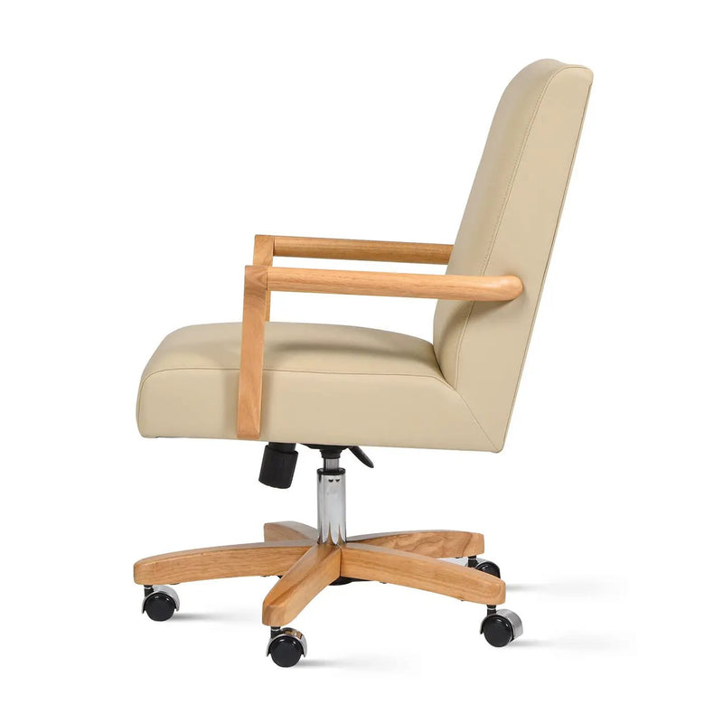 Dumont - Modern Farmhouse High Back Executive Home Office Chair - Neutral Cream Beige / Natural by HouseOfZazla