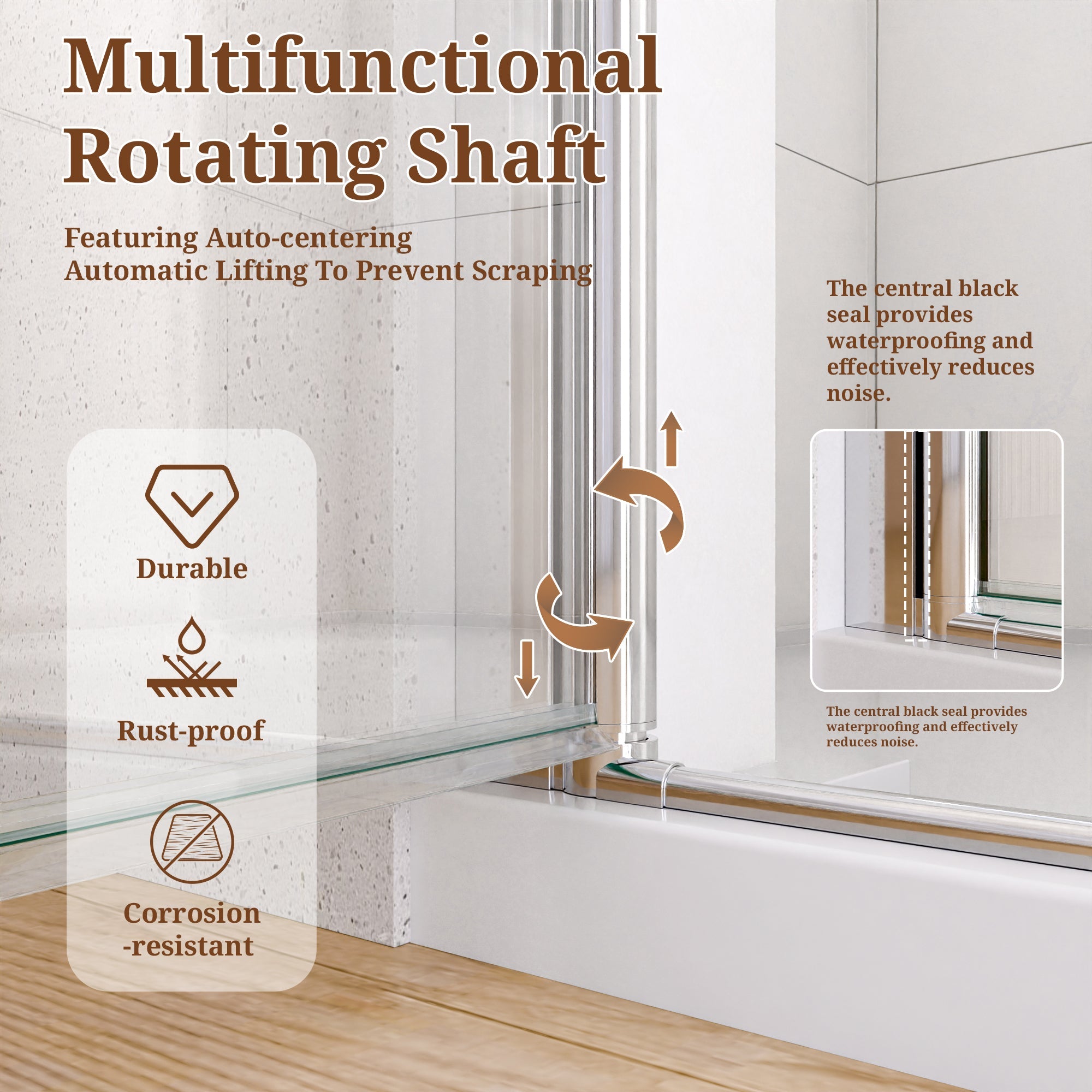 24" W x 72" H Semi-Frameless Circular Pivot Shower Door by HouseOfZazla