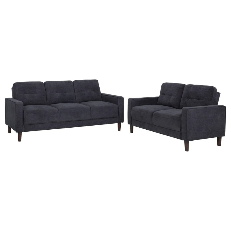 Bowen II 2-piece Upholstered Track Arm Sofa Set Steel Grey by Unique Piece Furniture