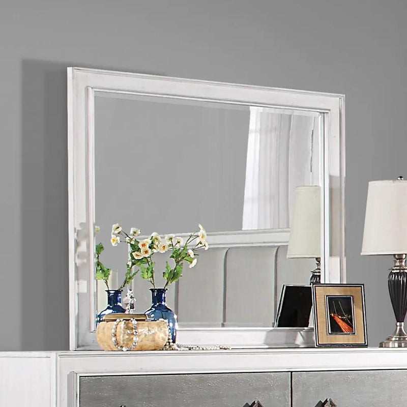 Katia - Mirror - Rustic Gray & Weathered White by Unique Piece Furniture