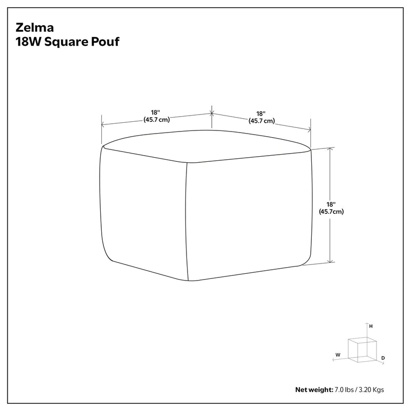 Square Woven Outdoor/Indoor Accent Pouf with Recycled PET - Cream/Natural, photo 7 of 7