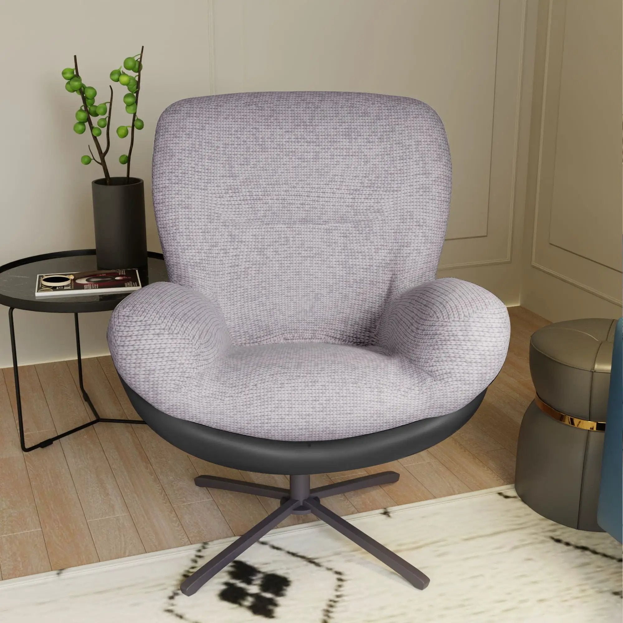 360° Swivel Office Chair, No Wheels by HouseOfZazla