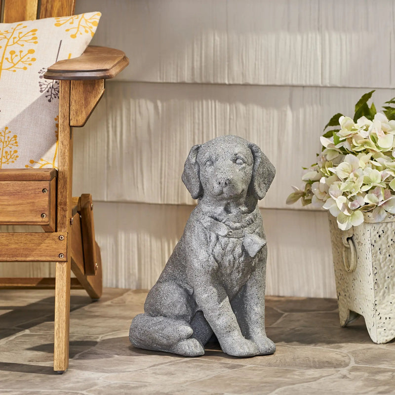 MGO Dog Statue, Outdoor Stone Gray by HouseOfZazla
