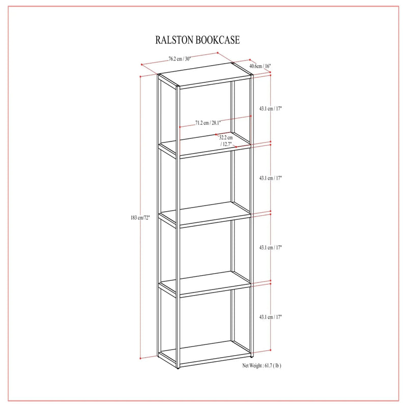 Ralston - Bookcase - Rustic Natural Aged Brown by Unique Piece Furniture