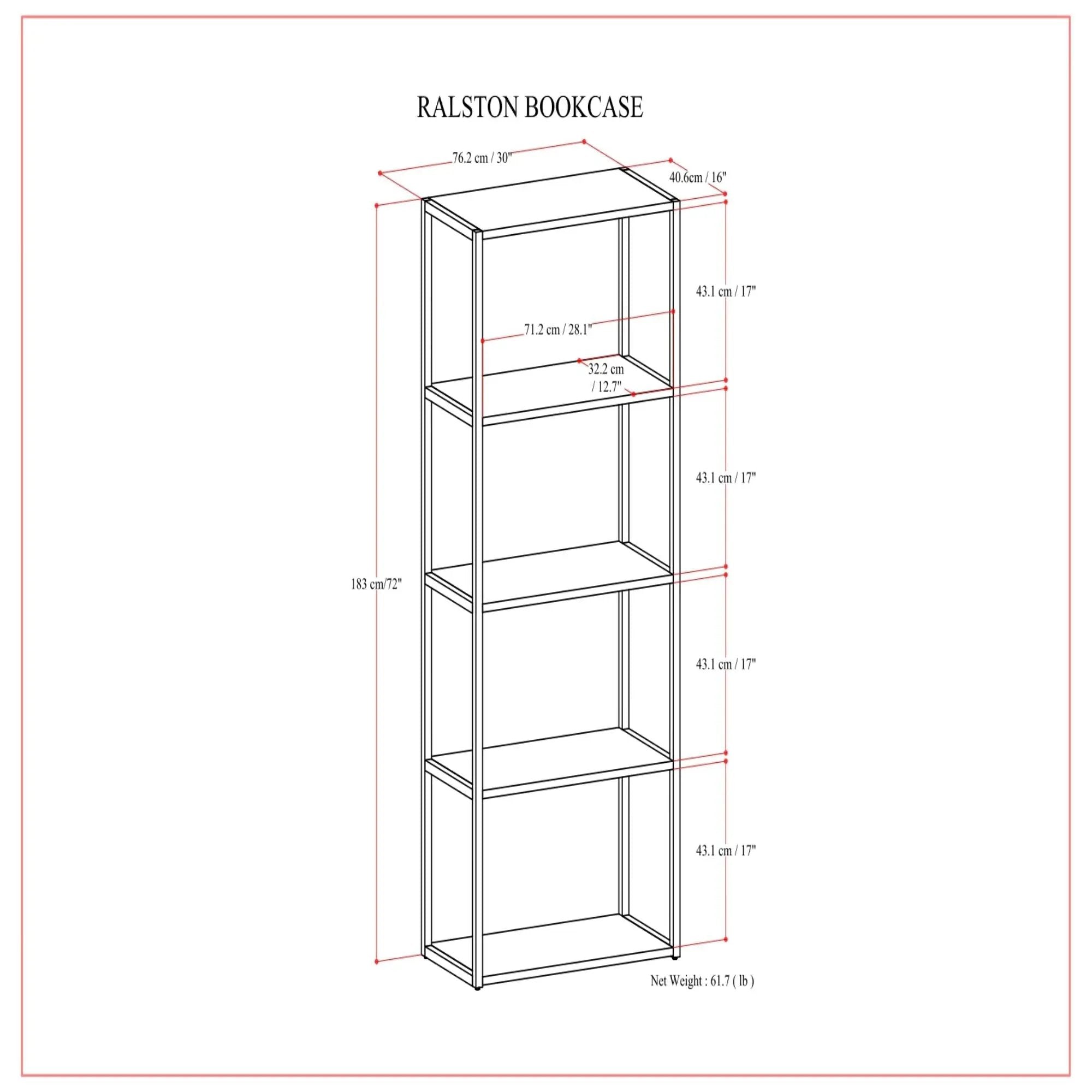 Ralston - Bookcase - Rustic Natural Aged Brown by HouseOfZazla