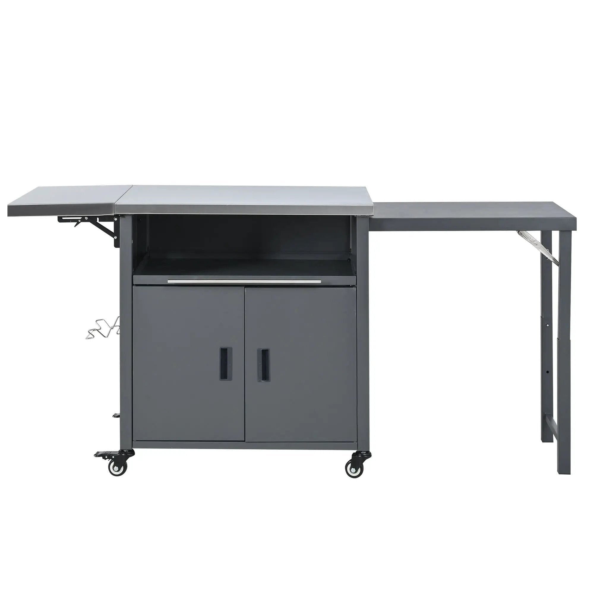 Foldable Outdoor Prep Station BBQ Cart Patio Dining Cart by HouseOfZazla