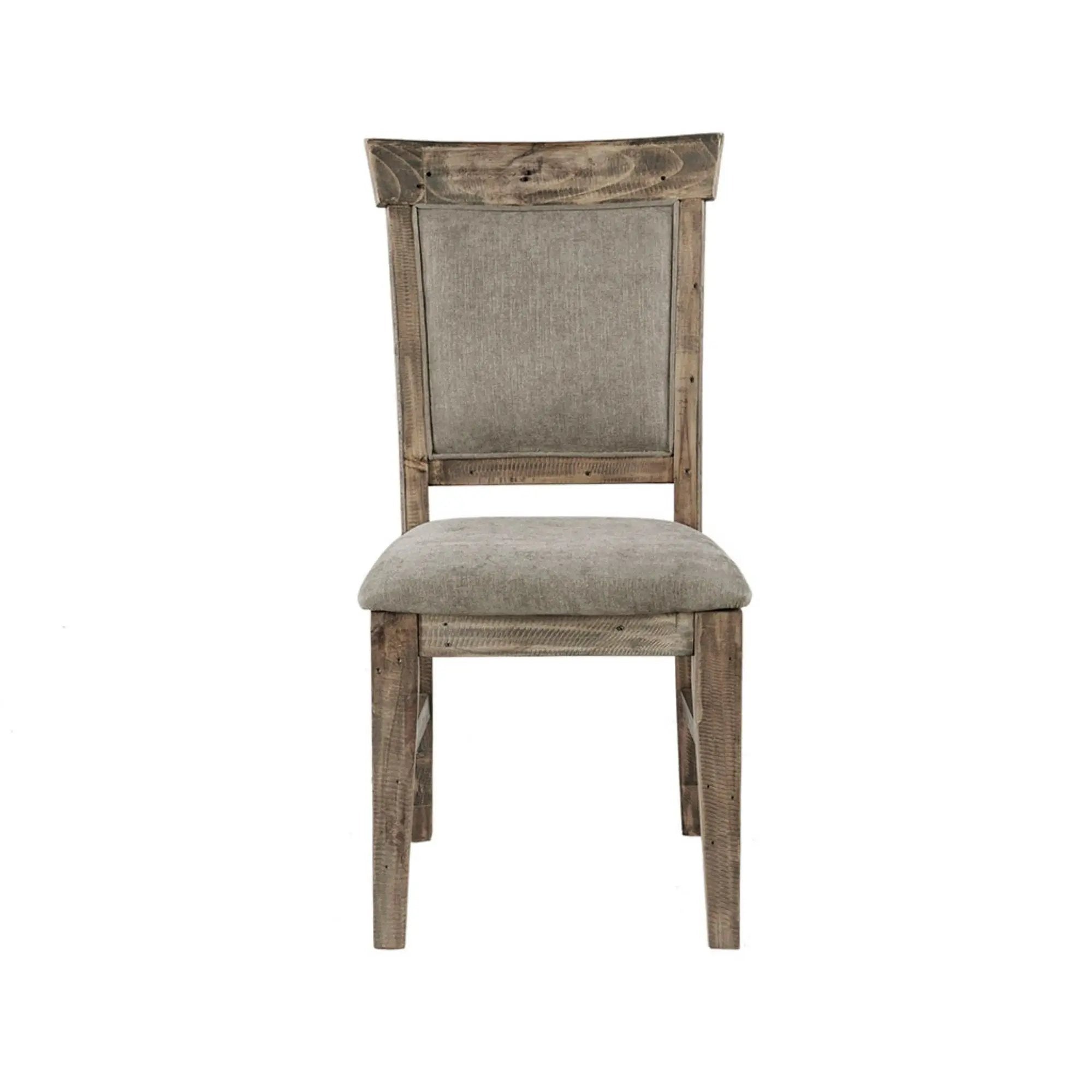 Dining Side Chair Set With Cushioned Back And Seat (Set of 2) - Weathered Gray / Natural by Unique Piece Furniture