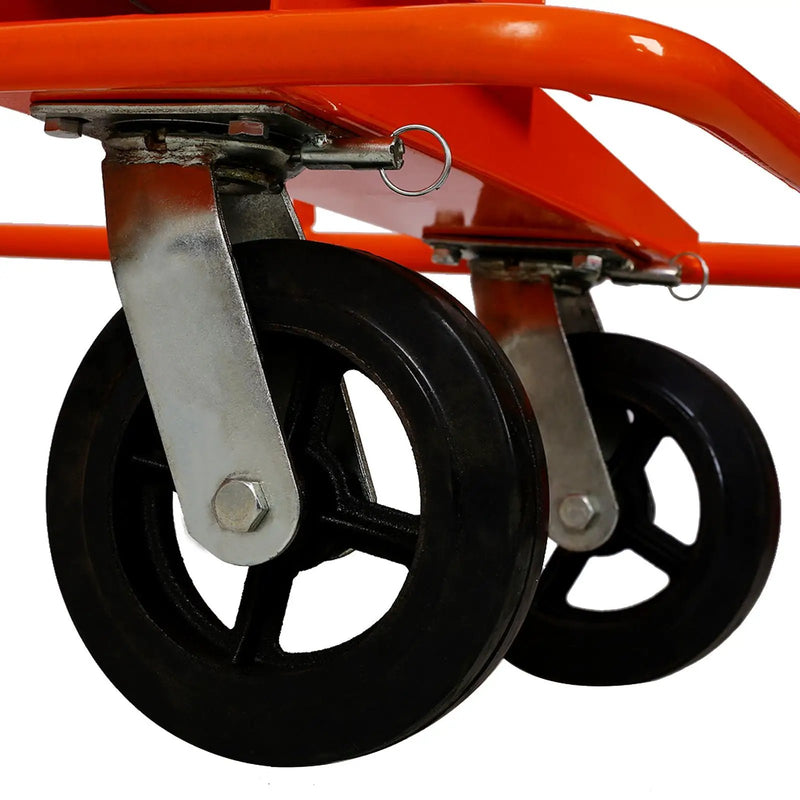 Heavy Duty Drywall Sheet Cart & Panel Dolly With 2400Lbs Capacity, Mold On Rubber Wheels, Steel Construction - Orange by HouseOfZazla