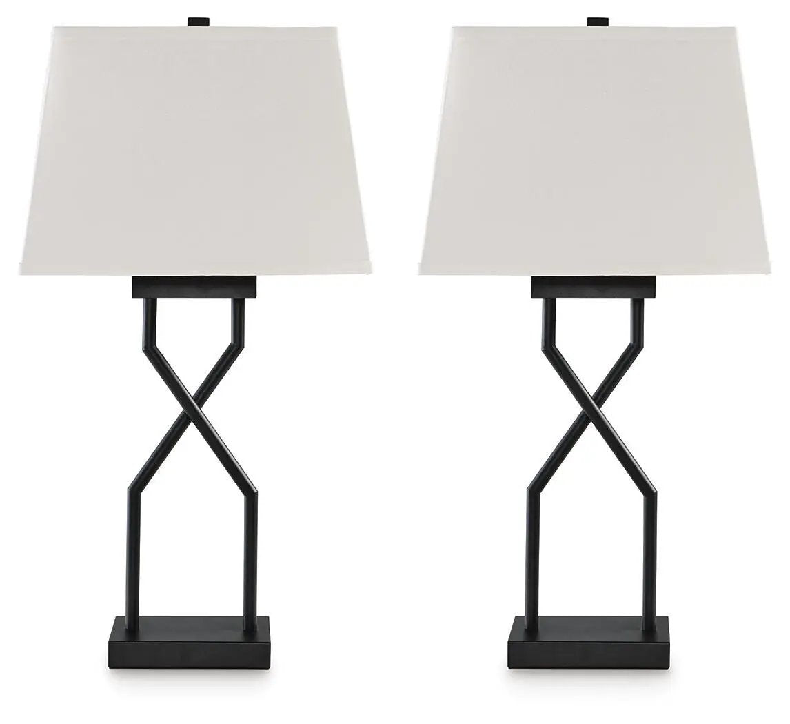 Brookthrone - Metal Table Lamp (Set of 2) - Black by Unique Piece Furniture