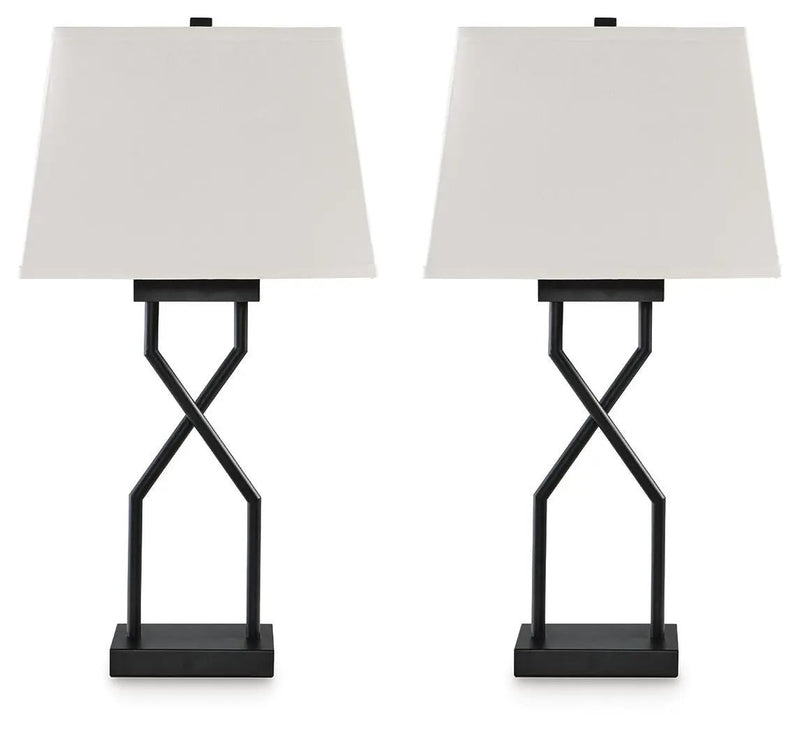 Brookthrone - Metal Table Lamp (Set of 2) - Black by Unique Piece Furniture
