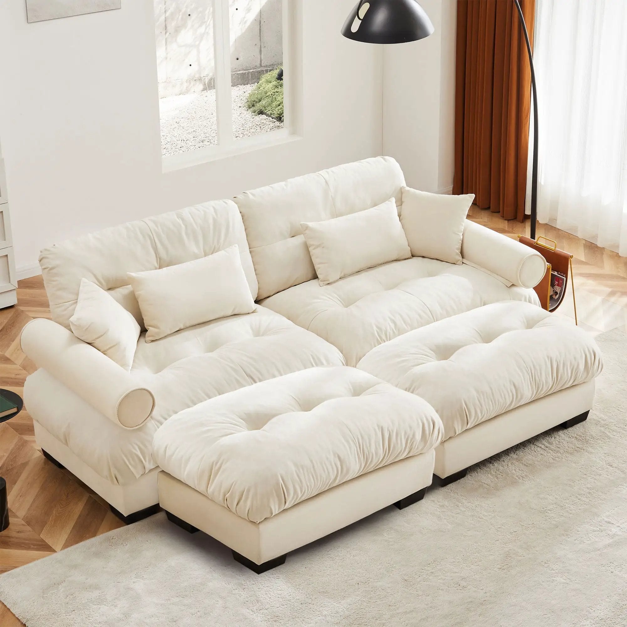 Super Comfort Oversized Modular Sectional Sofa With Movable Ottoman by Unique Piece Furniture